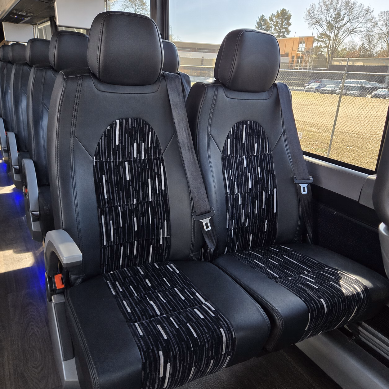 56 passenger charter bus inside