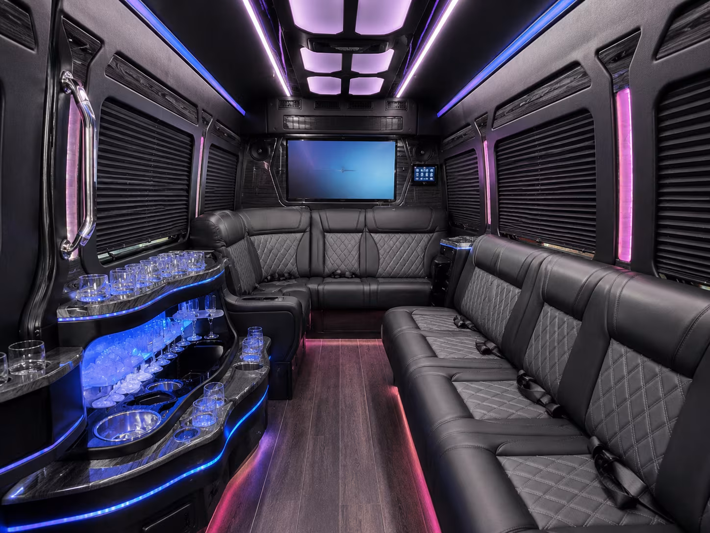 bridal party sprinter vans and minibuses for getting ready transportation