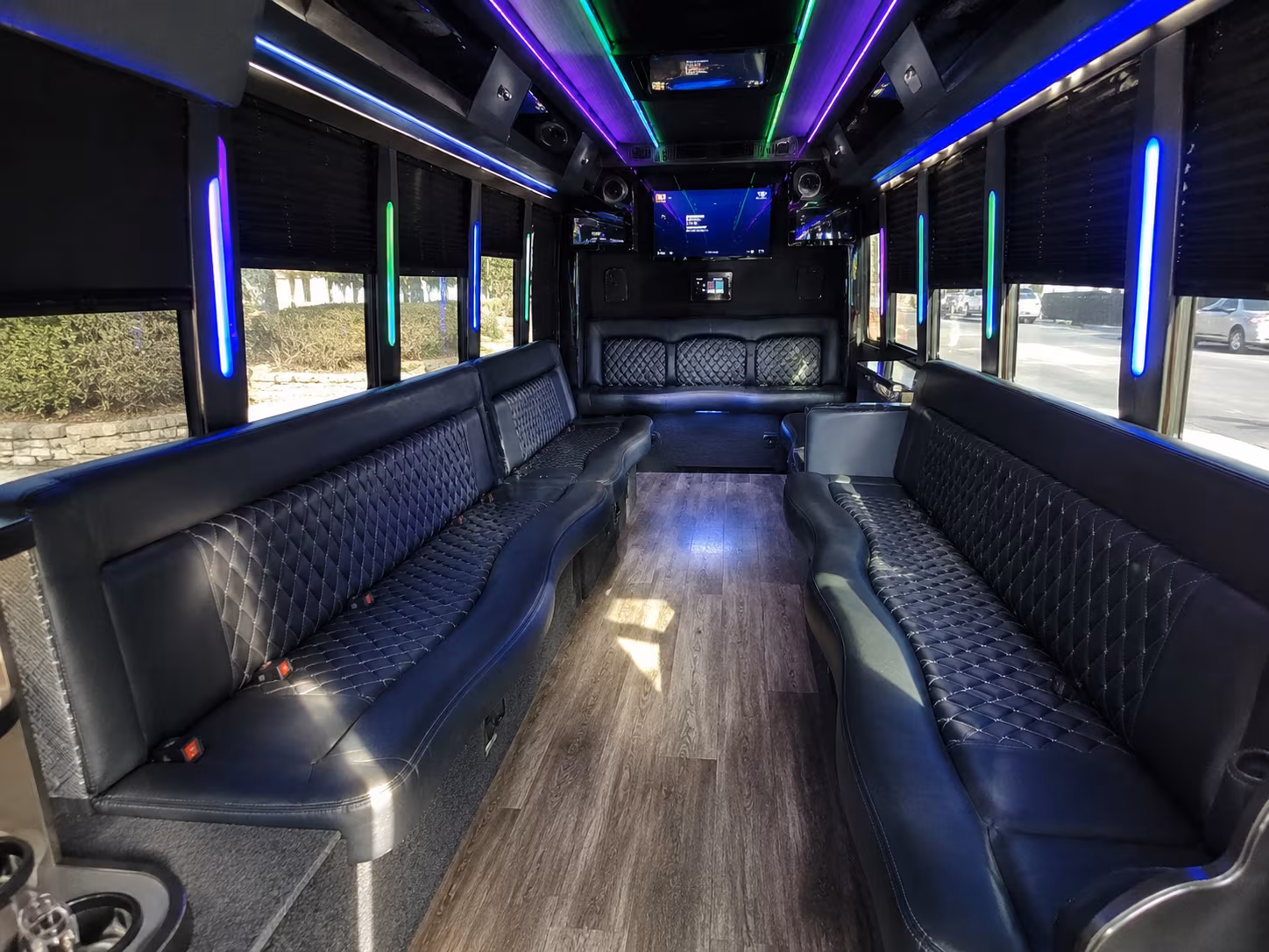 shreveport 15 passenger party bus interior