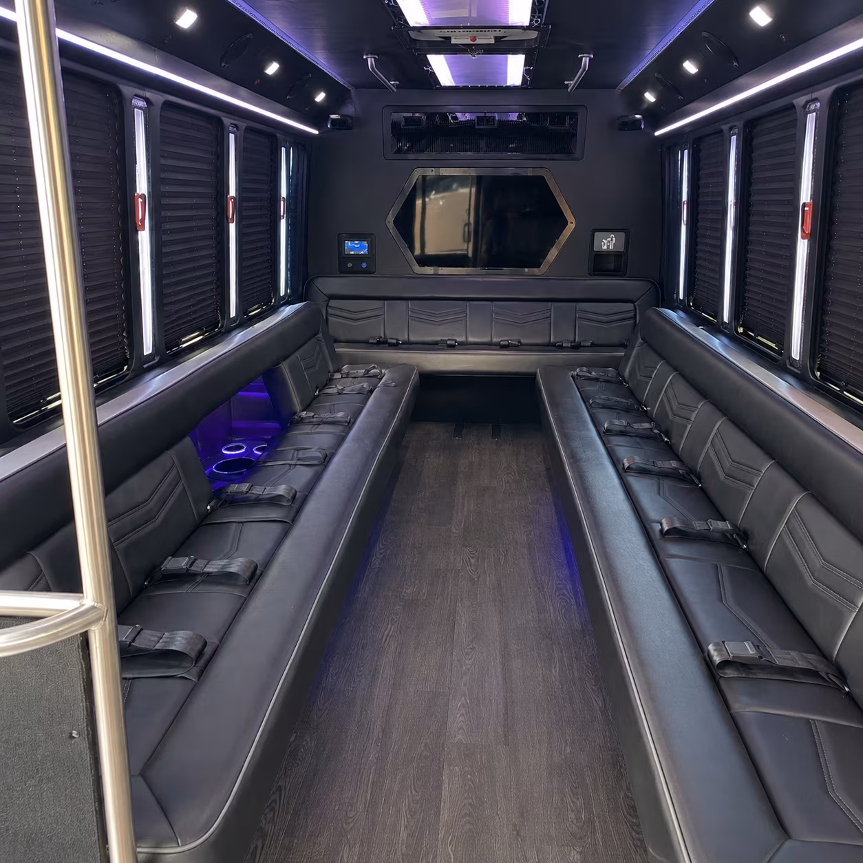 shreveport 18 passenger party bus interior