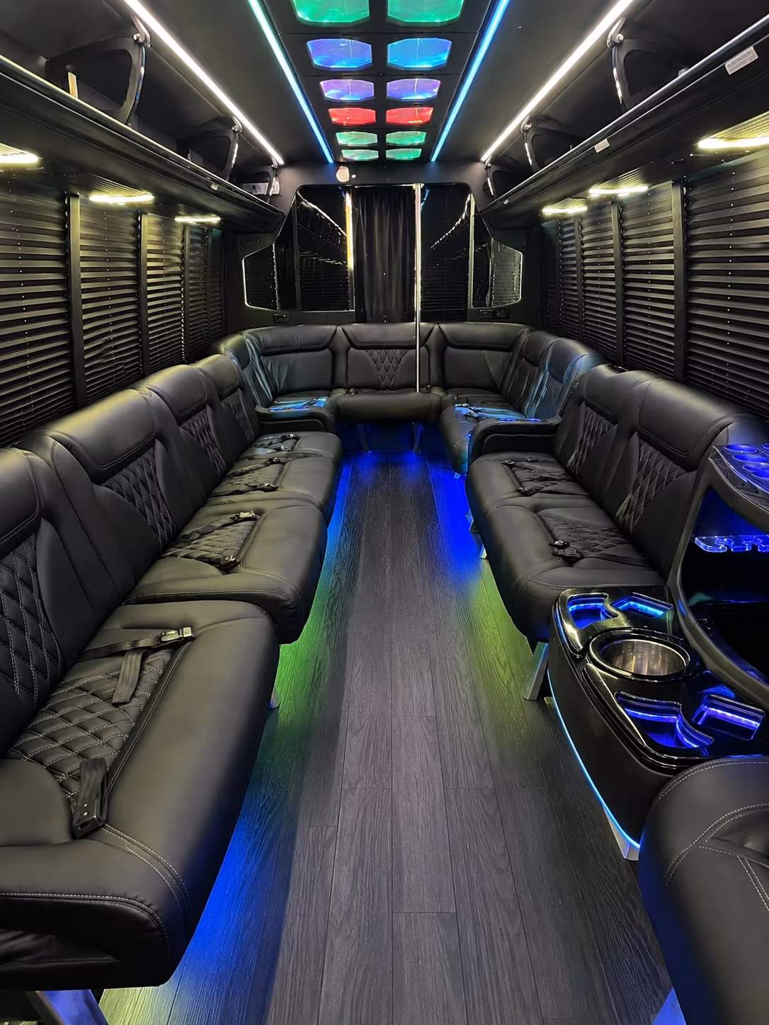 shreveport 20 passenger party bus interior