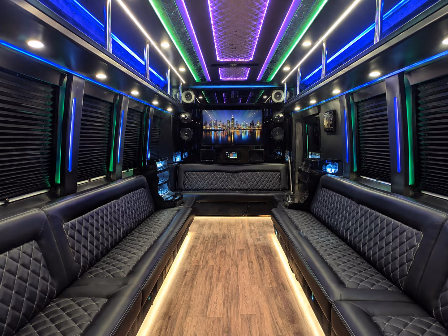 shreveport 25 passenger party bus interior