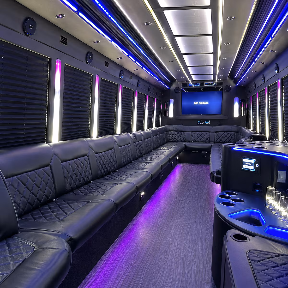 shreveport 30 passenger party bus inside
