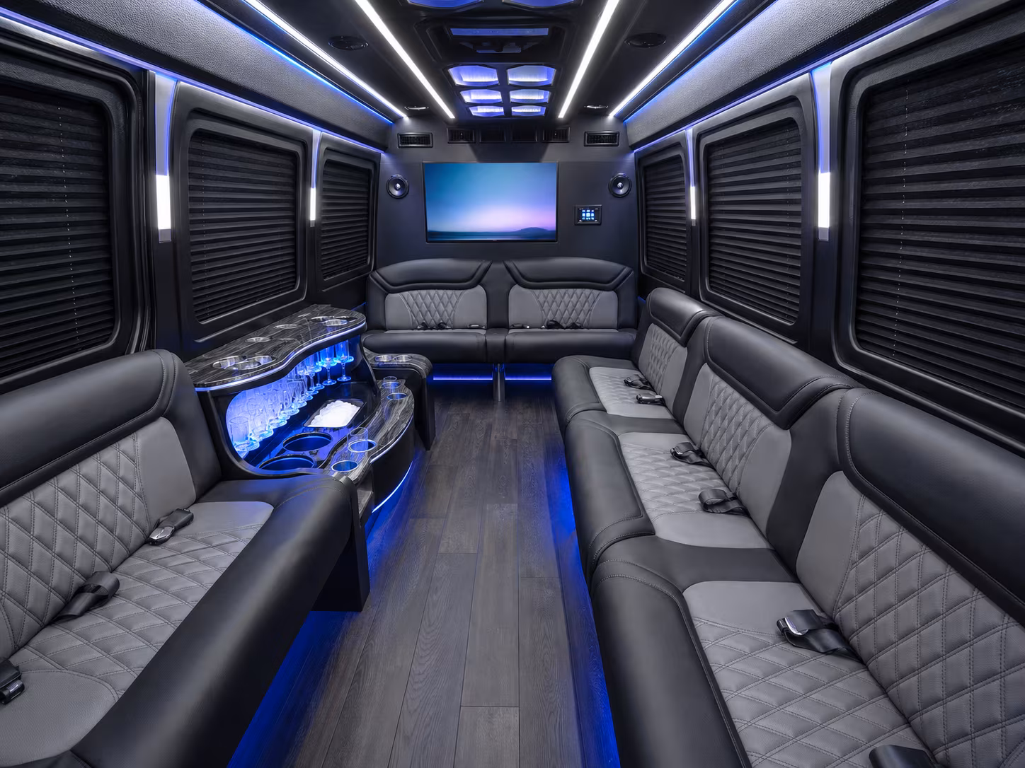 shreveport 30 passenger party bus interior