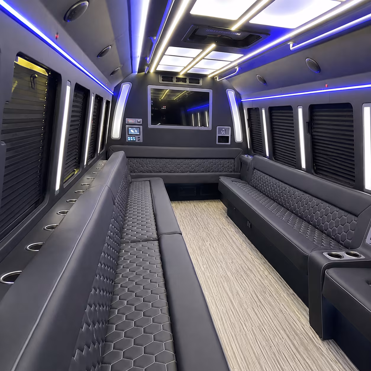 shreveport 40 passenger party bus inside
