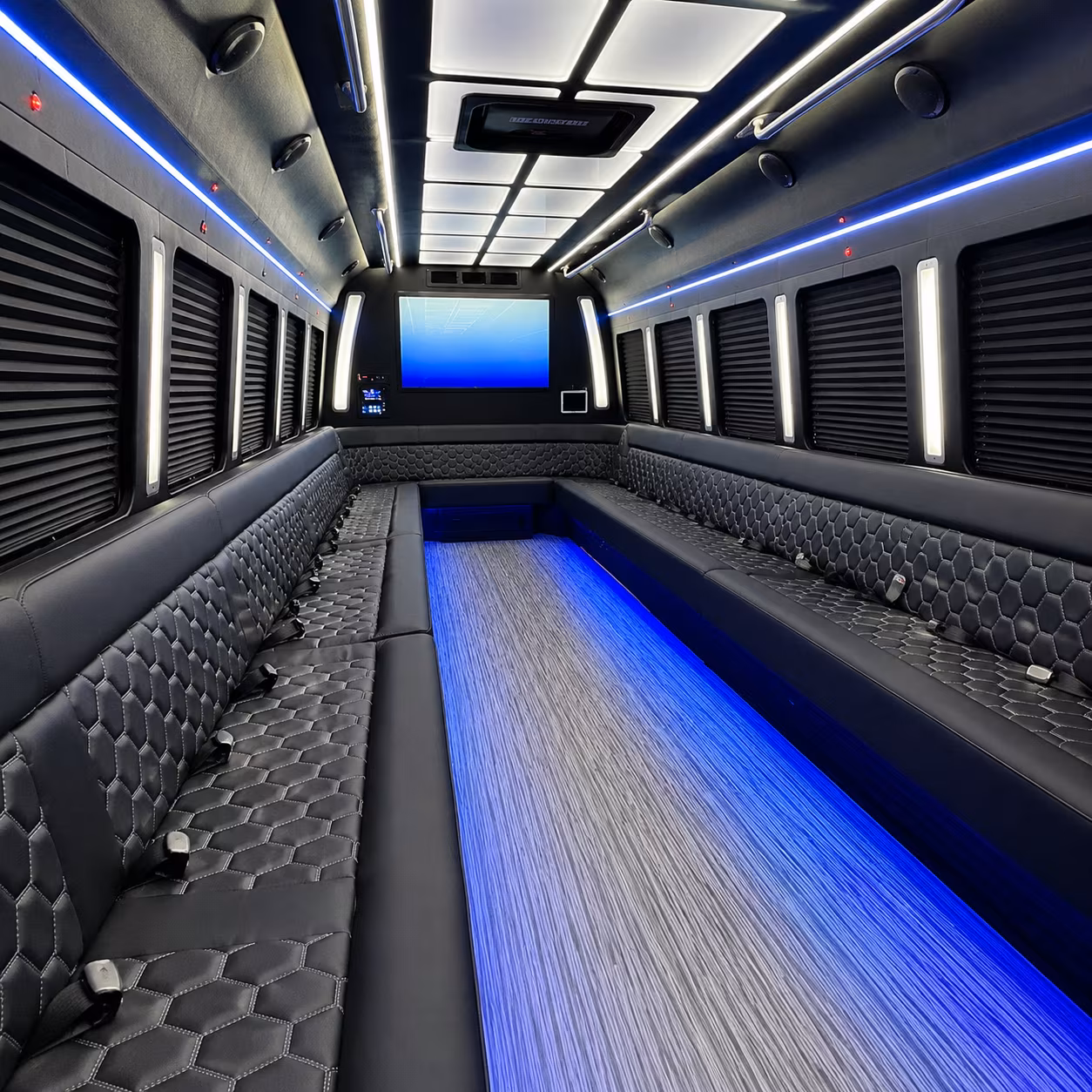 shreveport 50 passenger party bus inside
