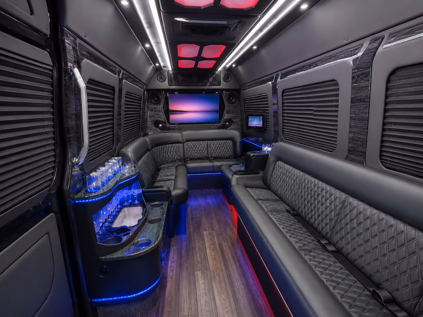 shreveport 50 passenger party bus interior