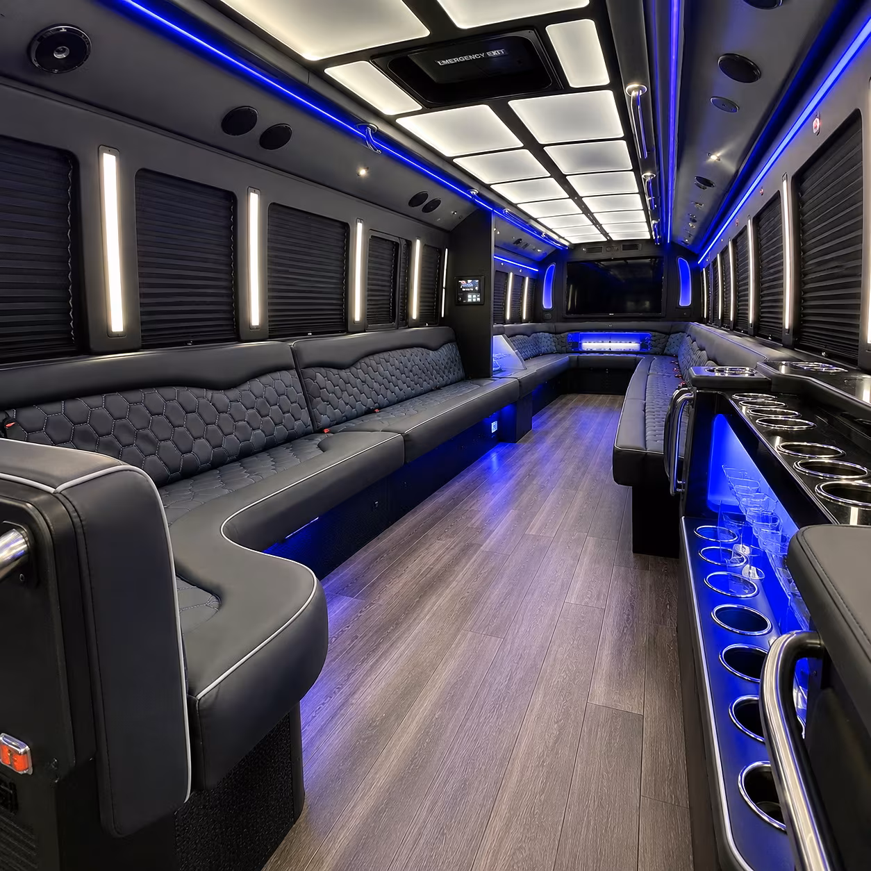 shreveport party bus rental interior
